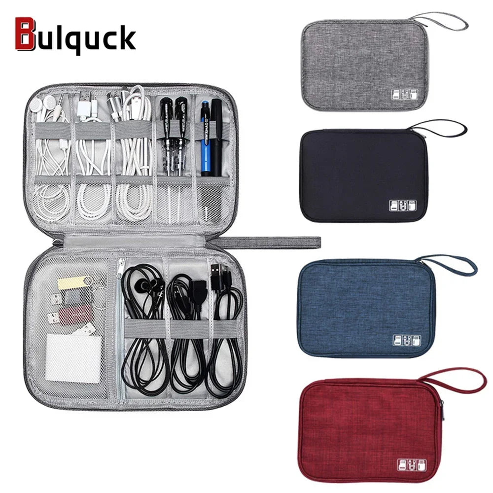 Simple Single Layer Digital Storage Bag Data Cable Charger Organize Waterproof Home Travel Portable Headphone Organization Pouch