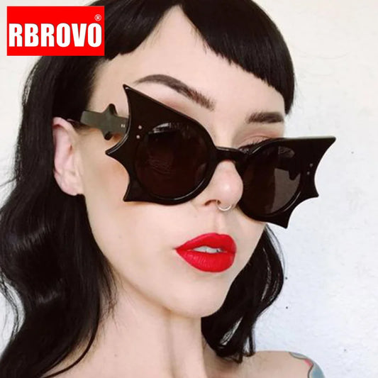 RBROVO 2023 Butterfly Vintage Sunglasses Women Bat Punk Eyewear Women/Men Funny Glasses Women Lunette De Soleil Femme UV400