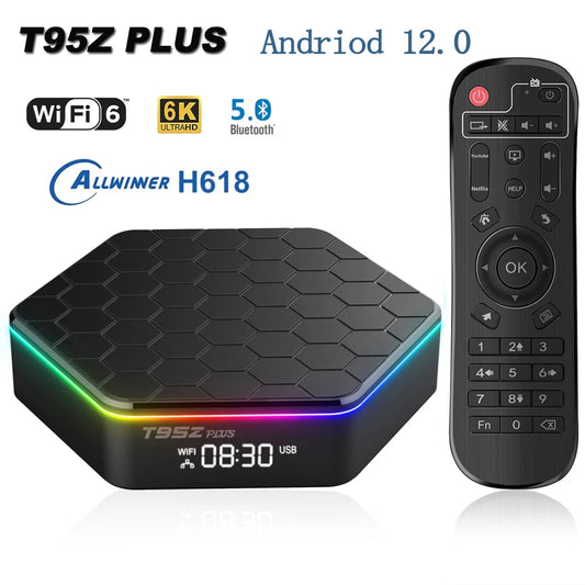 T95Z Plus Smart Tv Box Android 12 6K DECODING 2.4G/5G BT5.0 WIFI6 3D Voice32gb 64gb 128gbHDR 10 4K60FPS Set-Top Box Media Player