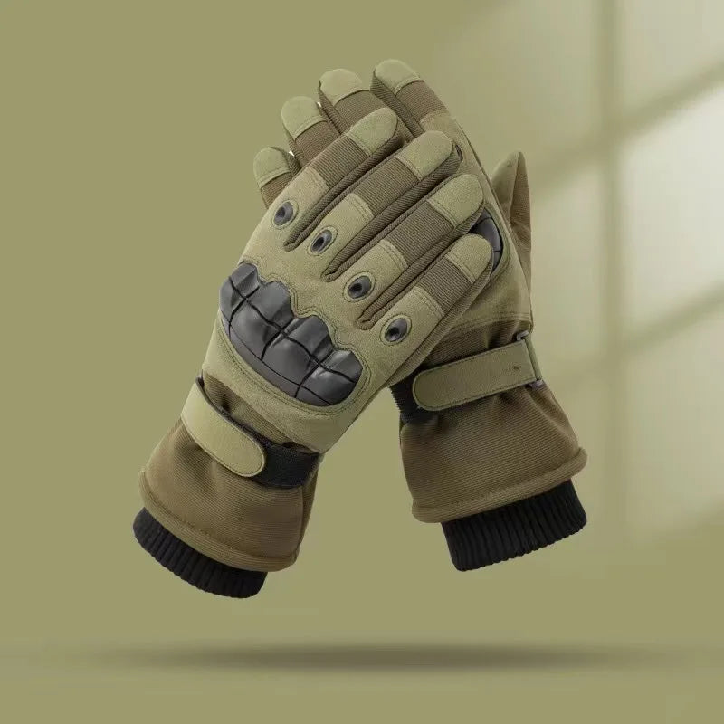 Winter Gloves for Men Outdoor Motorcycle Riding Windproof Cold-proof Anti-slip Warm Touch Screen Fleece Thickened Skiing Gloves