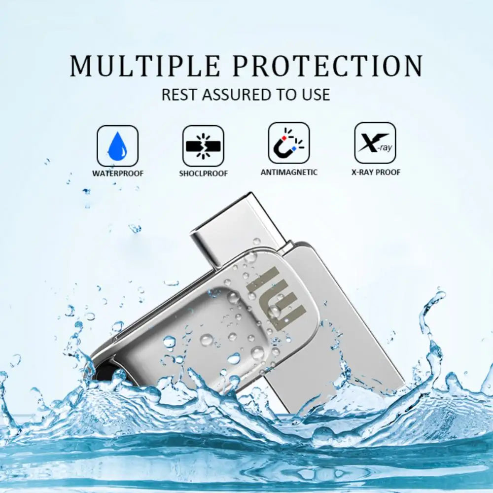 Xiaomi 2TB TYPE-C Pen Drive Metal Flash Drives U Disk 1TB PortableUSB 3.0 High Speed Waterproof USB Drives 512GB Memory Stick