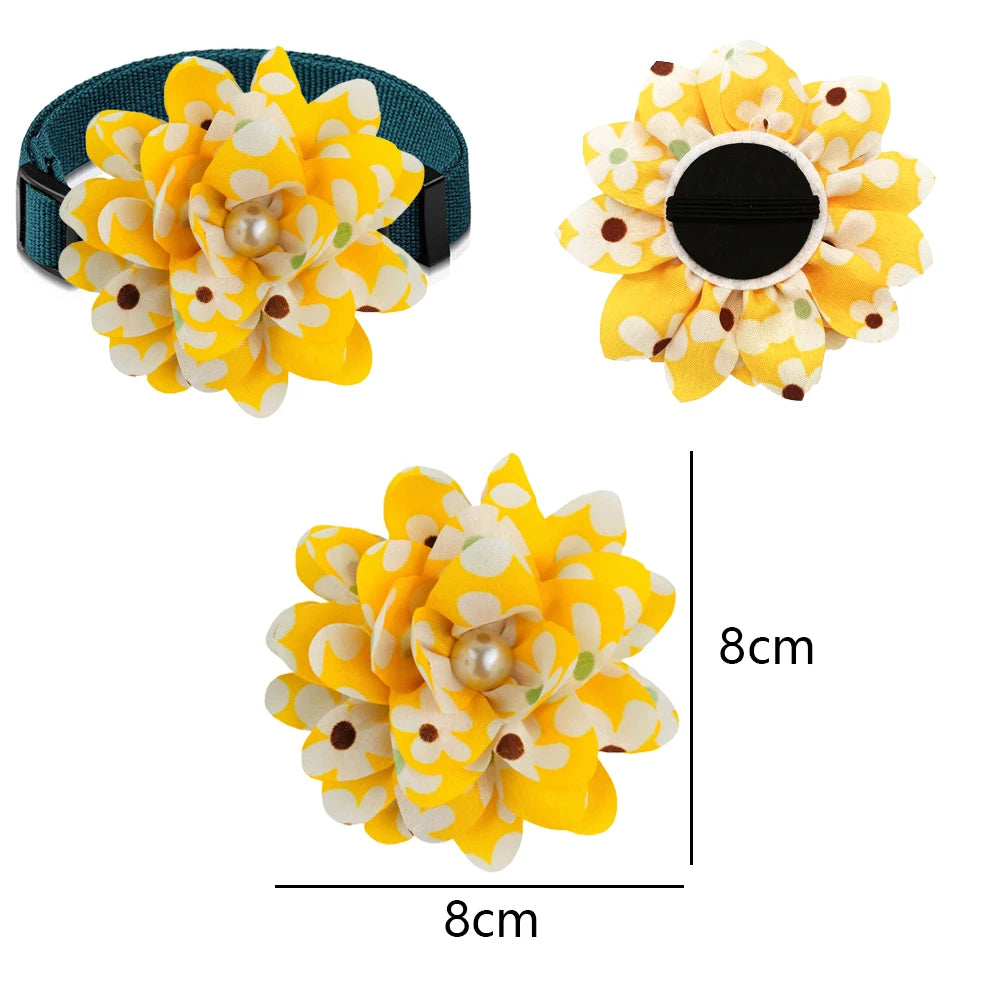 50/100pcs Big Flower-Collar Dog Flower Collar Remove Dog Bowtie Collar Accessories Pets Bow Ties Collar For Small-Large Dogs