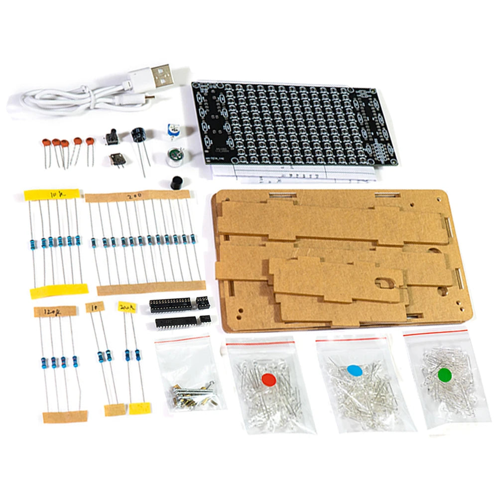 DIY Sound Control LED Music Electronic Kits Audio Frequency Display PCB Soldering Project Practice Solder Diy Electronic Kit