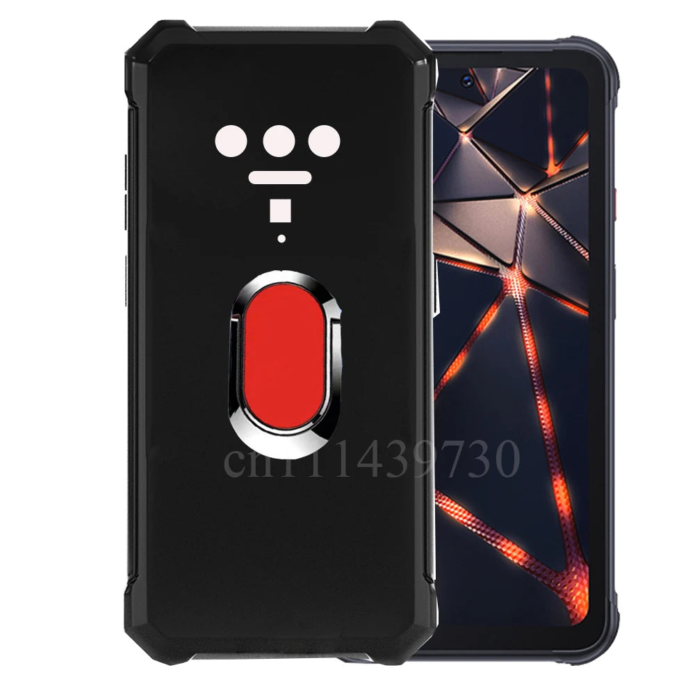 For Cubot KingKong 8 Power Ring Holder Case Black Soft TPU Camera Protection Back Phone Case For Cubot KingKong Power 6.5"