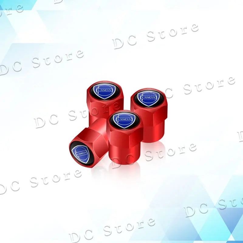 4Pcs Car Decor Metal Emblem Wheel Tire Valve Stem Caps Tyre Air Dust Cover For Lancia Logo Delta 3 Musa Ypsilon Phedra Voyage