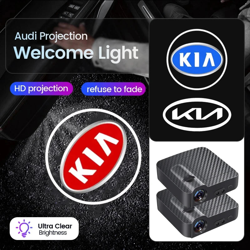 Led HD Car Door Logo Welcome Light Projector Lamps Accessories For KIA EV6 Stinger RIO Sorento Picanto Ceed Borrego Syros K4 K5