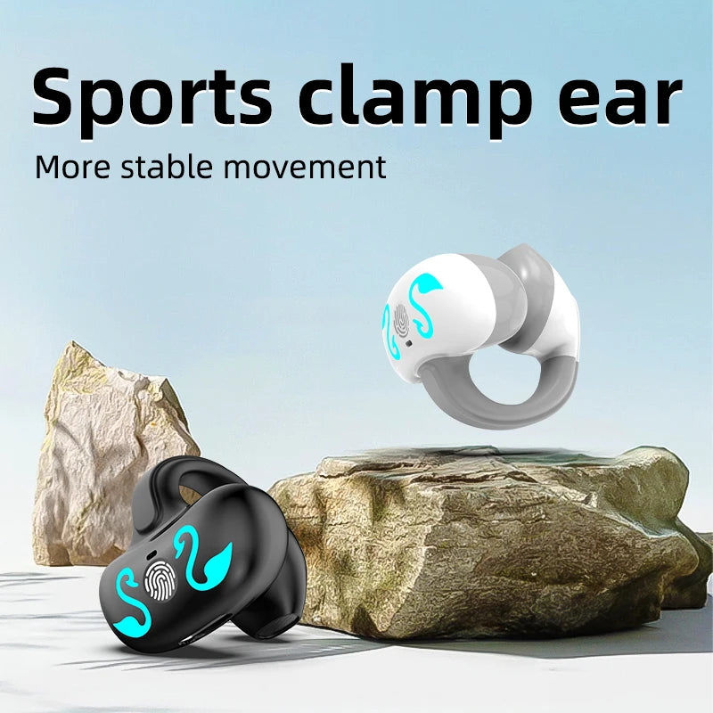 NEW Bluetooth 5.3 Wireless Bone Conduction Headphones T75 Clip Ear Music Noise Canceling Headset HD Call Sports Gaming Earphone
