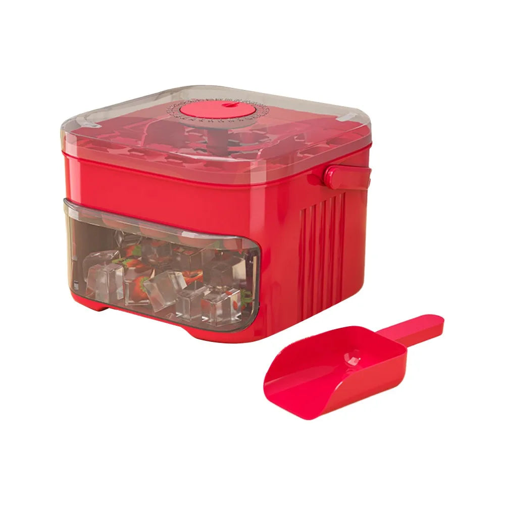 50-Cube Ice Maker with Easy Press Cap Large Capacity Double-layer Ice Cube Machine with Easy-press Lid Reusable Ice Cube Maker