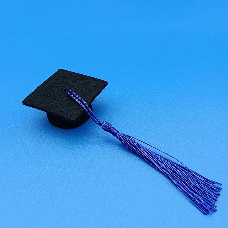 Car Dashboard Ornament Yellow Duck Cute Bachelor's Hat Duck with Red and Blue Tassel Hat Spike Decoration for Graduation Season