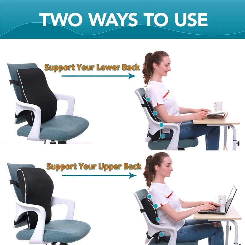 Memory Foam Lumbar Support Pillow Non-Slip Car Seat Lumbar Cushion To Relieve Back Pain Comfortable Back Support Pillow