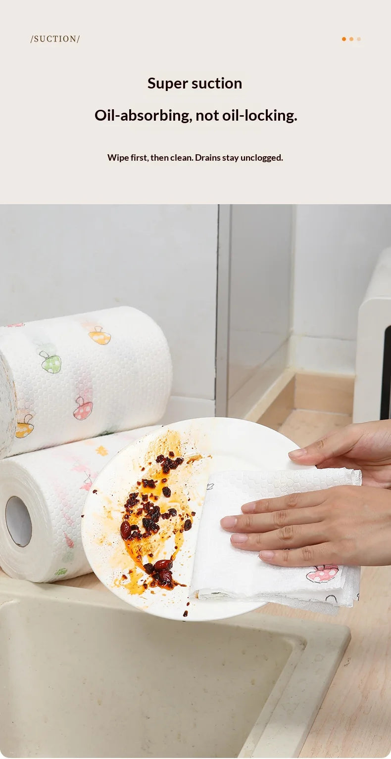 Thick, Washable, Printed, All-Purpose Kitchen Cloth – Suitable for Both Wet and Dry Cleaning, Lint-Free and Ideal for Washing Up