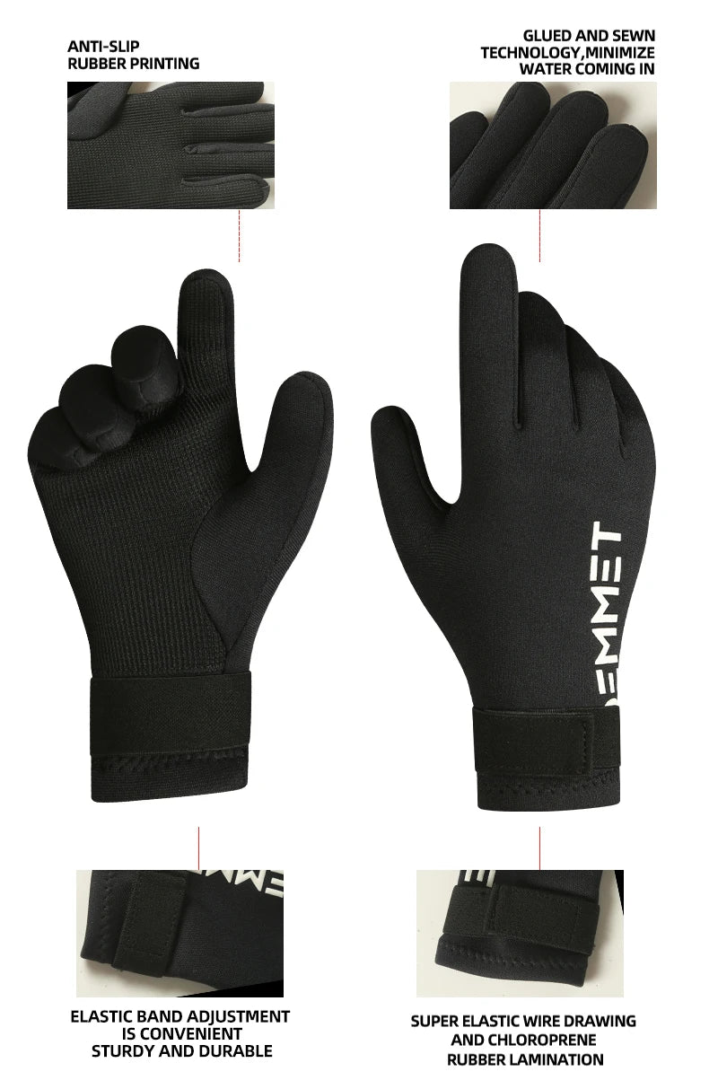 1.5mm Neoprene Diving Gloves Kids Boys Girls Five Finger Warm Wetsuit Winter Gloves Anti Slip for Snorkeling Surfing Fishunting