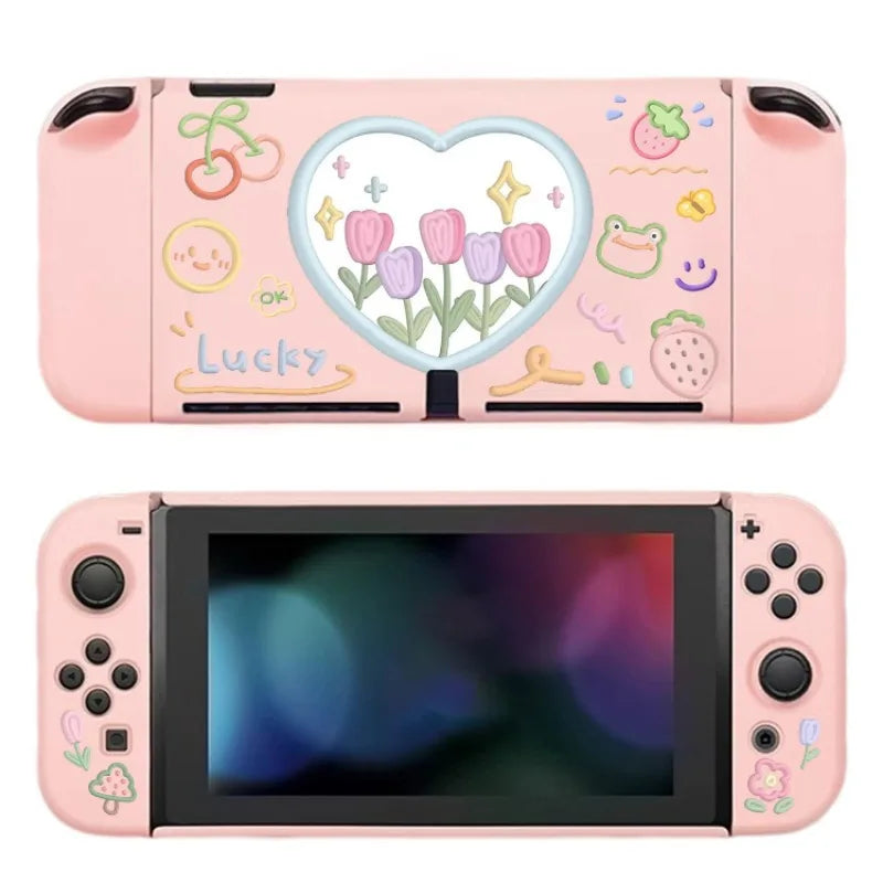 Flower Pattern Case Compatible With Nintendo Switch Oled