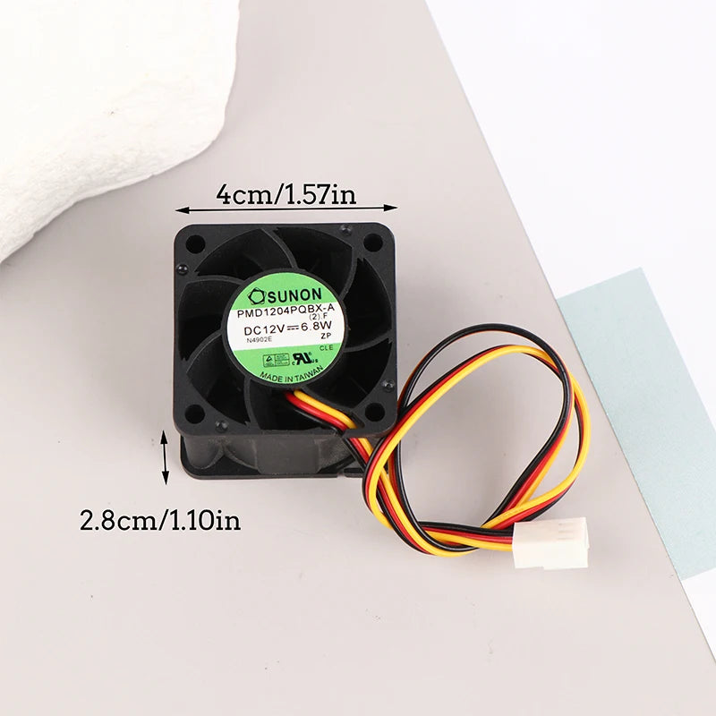 New 2/3PIN Fan For PMD1204PQBX-A 4CM 4028 12V 6.8W High- Speed Server Fans 4028 Mute Switch Small Cooling Fan 40*40*28mm