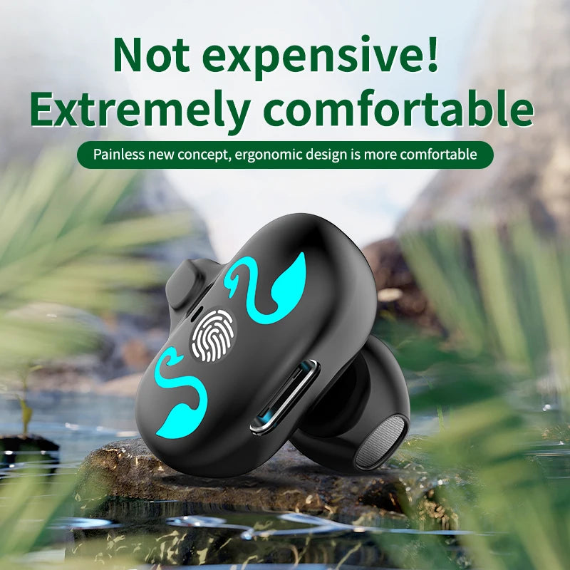 NEW Bluetooth 5.3 Wireless Bone Conduction Headphones T75 Clip Ear Music Noise Canceling Headset HD Call Sports Gaming Earphone