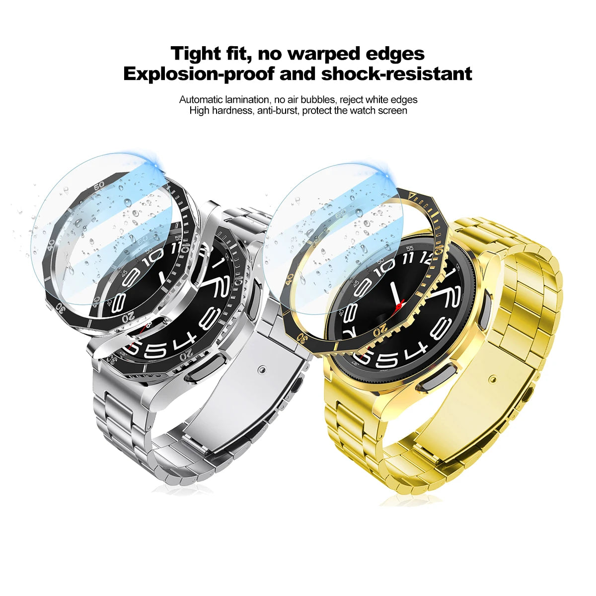 3 in 1 Case+Bezel Ring+Glass Film For Samsung Galaxy Watch 6 Classic 47MM 43MM Screen Protector Galaxy Watch 6 Classic Bumper