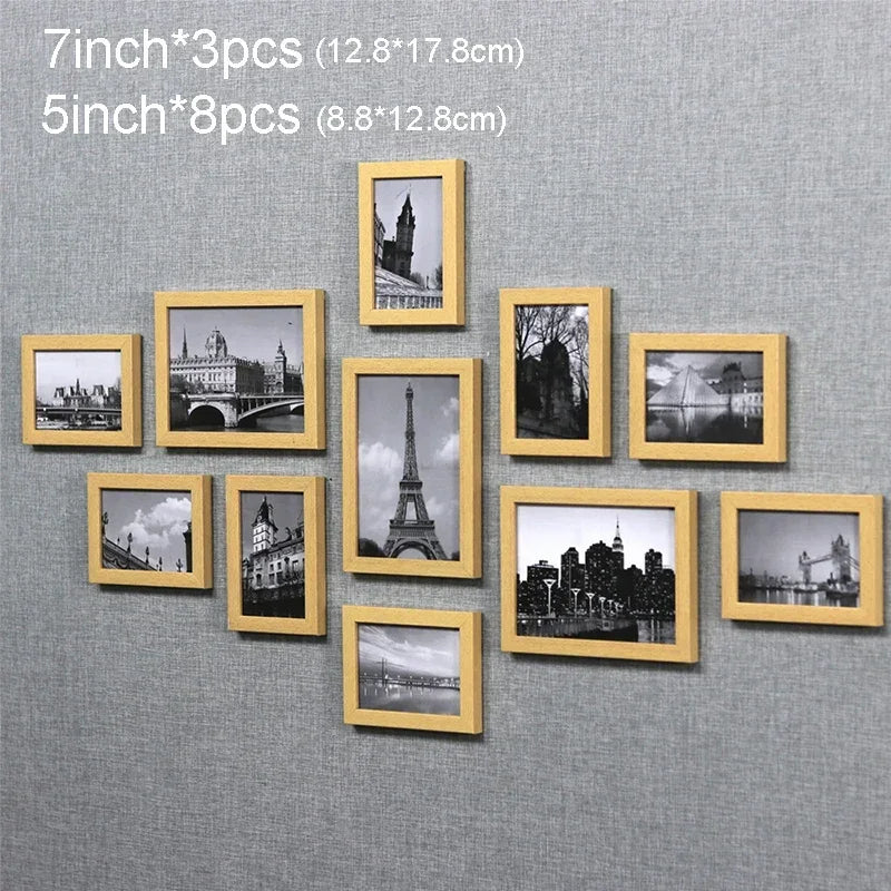 11Pcs Picture Frames Wall Photo Frame Architecture Picture Frame Set Modern Decor Living Room Home Decoration marcos de fotos