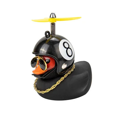 Rubber Duck Car Ornaments Dashboard Interior Decor with Sunglasses Necklace for Kids Toys Gifts Car Accessories