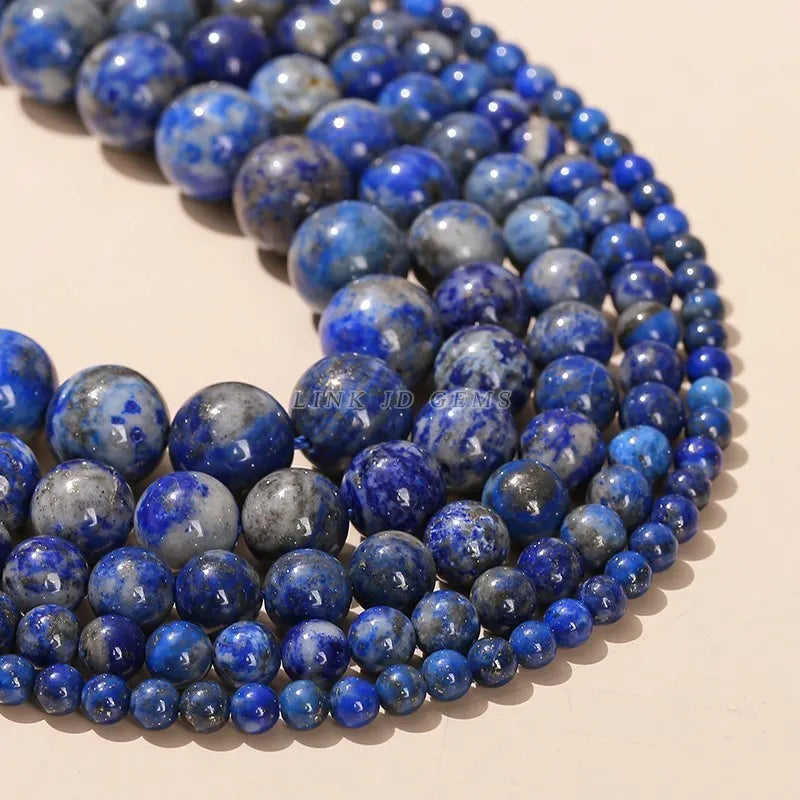 Factory Price Natural Stone Lapis Lazuli Round Loose Beads 15" Strand 6 8 10 MM Pick Size For Jewelry Making Necklace Bracelet