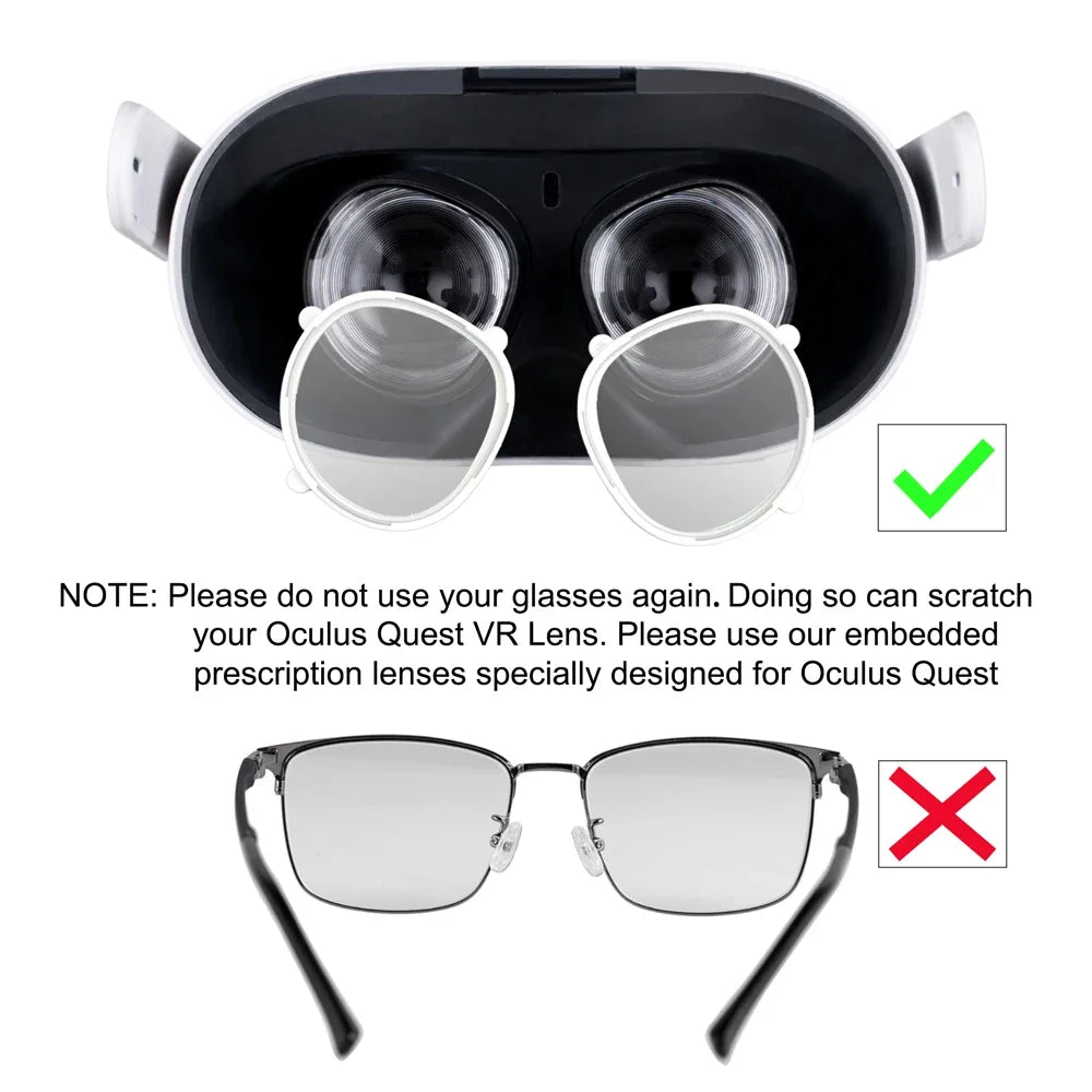 VR Lens For Oculus Quest 2 Myopia Anti-blue Anti-reflection Customized Lenses Magnetic Glasses Frame For Meta Quest Accessories