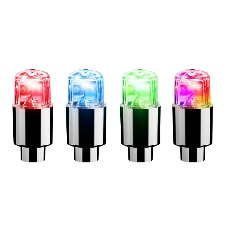 Car Hub Ambient Light Bicycle LED Tire Lights Universal Car Neon Lamp Valve Cover Lights Tire Colorful Flashing Bulb Decoration