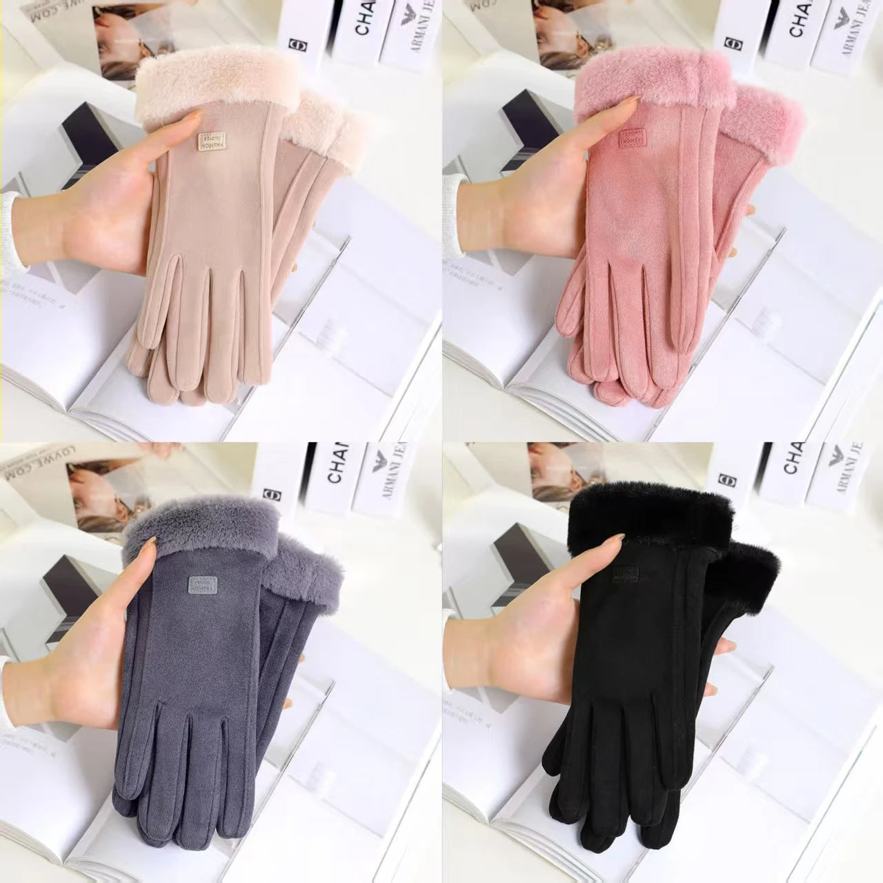 New Warm and Velvet Gloves, Cute and Beautiful Women's Gloves, Suitable for Women's Soft and Warm Winter Gloves, Cycling Gloves