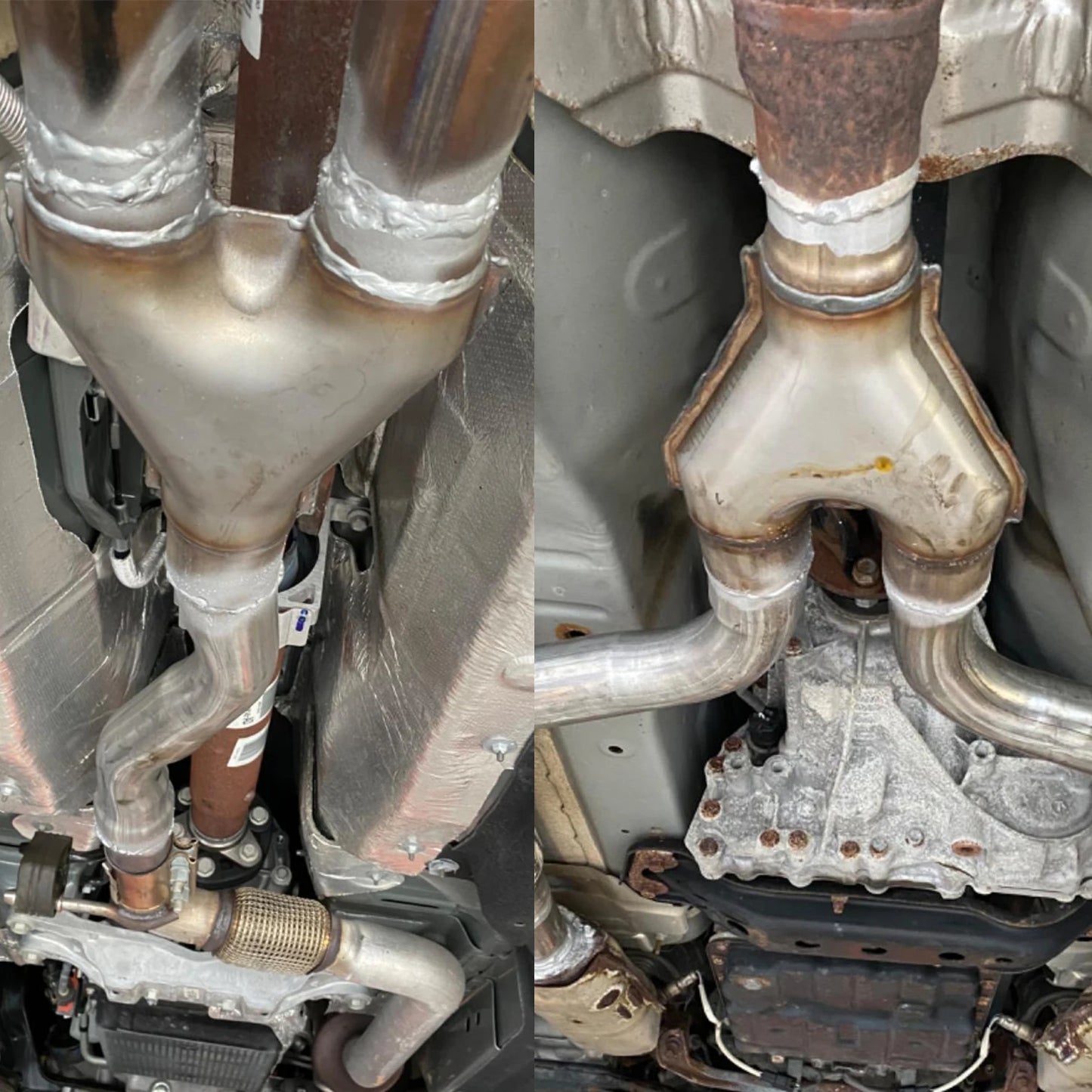 Dual Exhaust Tips Universal Car Exhuast Y Pipe Double Outlet Muffler Tip 409 Stainless Steel 3-Way Pipe Car Tail 51 57 63 76MM