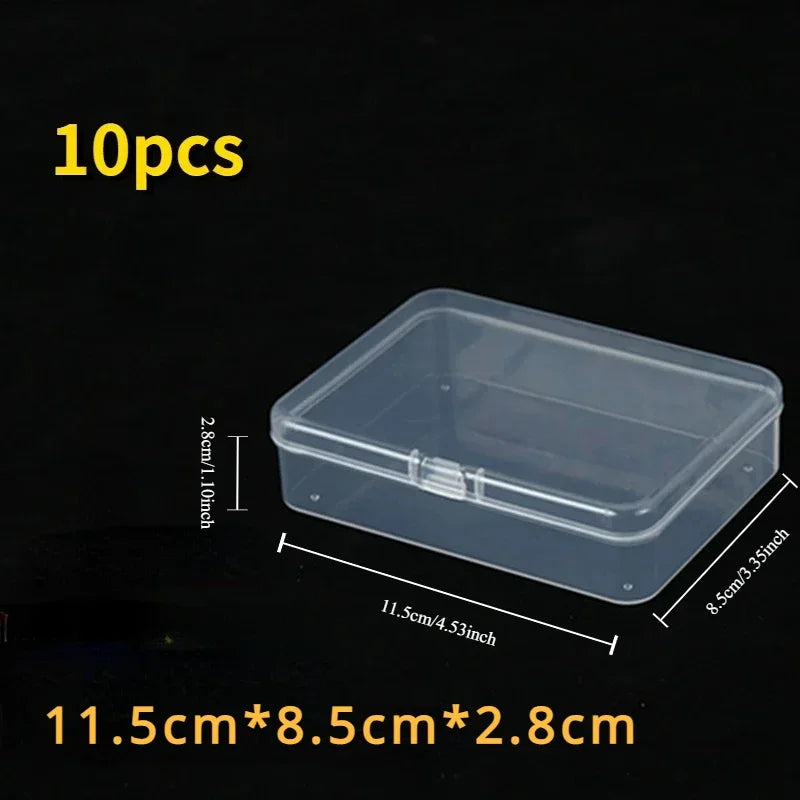 Mini Plastic Rectangular Storage Box Translucent Packing Box Dustproof Durable Strong Jewelry Case Container Home Storage