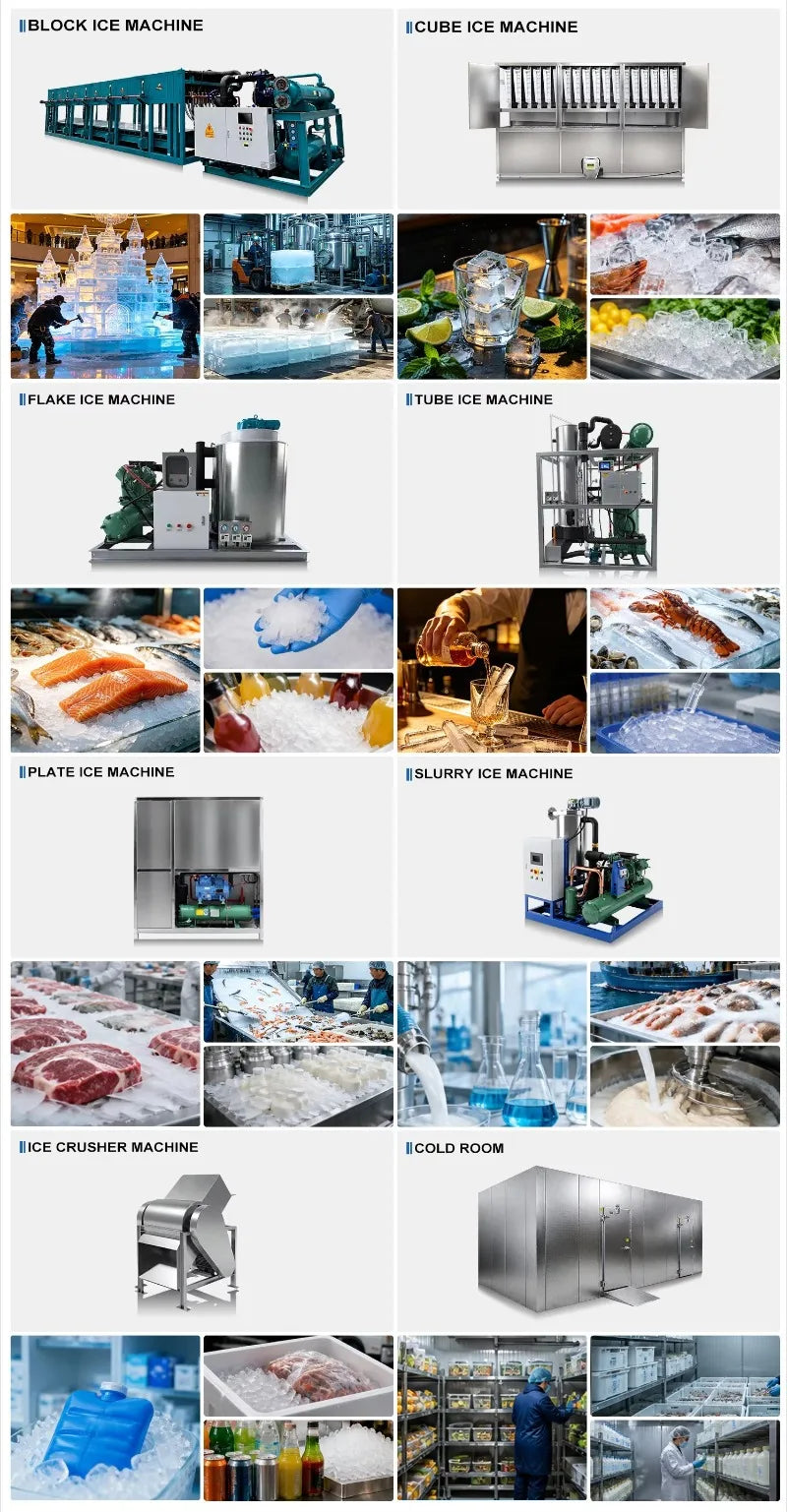 Customized Automatic PLC Controlled Ice Cube Machine 5 Ton/Day Industrial Ice Making Machine for Ice Factory & Beverage Industry