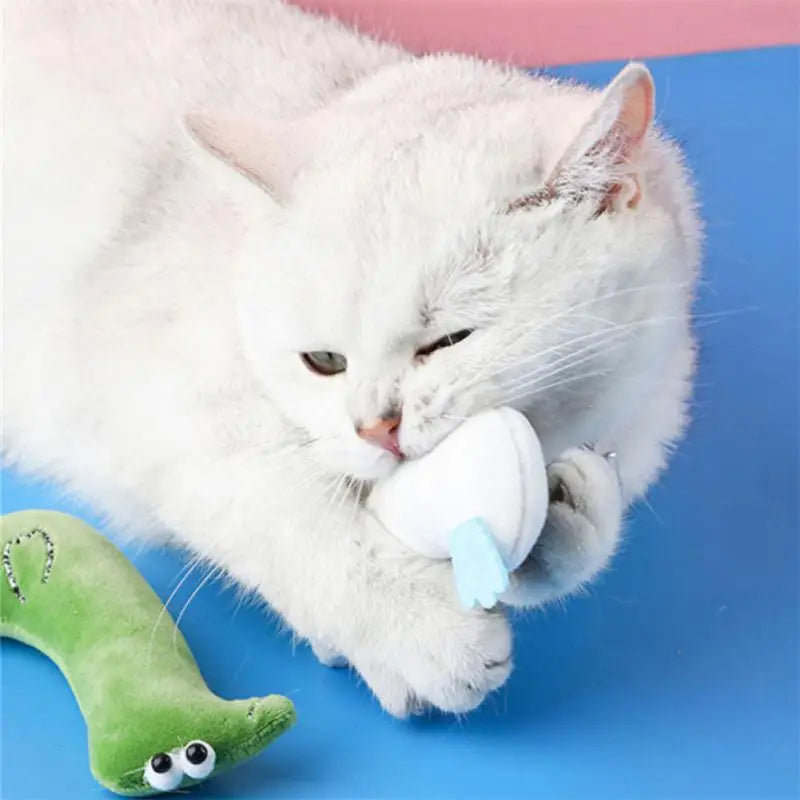 1pc Plush Cat Toy Cat Grinding Catnip Toys Funny Interactive Pet Kitten Chewing Toy Claws Thumb Bite Cat Mint for Cats Supplies