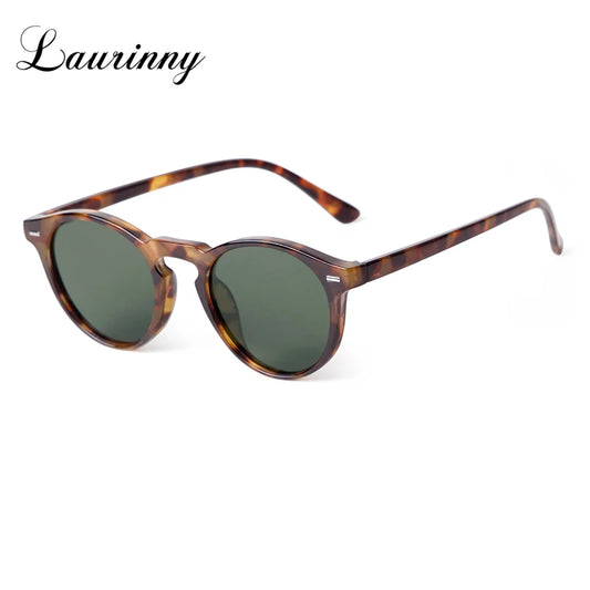 Vintage Tortoiseshell Brown Round Sunglasses Women Brand Designer Retro Trend Rivets Small Square Circle Men Shades Sun Glasses