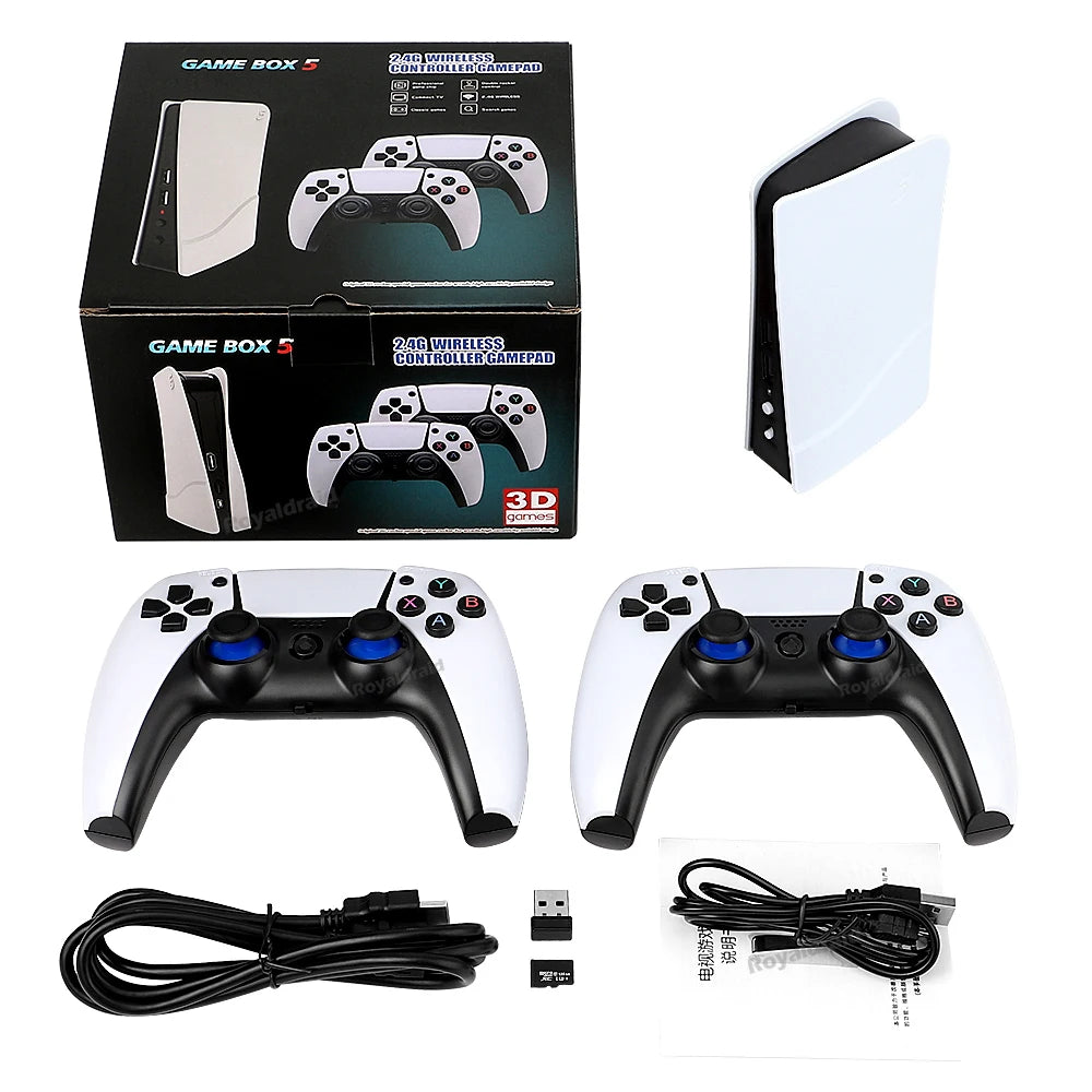GB5 Video Game Console 256GB/128GB/64G 50000 + Retro Games HD TV Game Box 5 Two Gamepads For PS1/PPSPP/MAME Arcade Gaming Stick