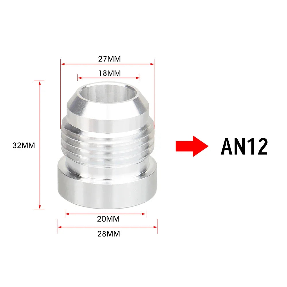 Aluminum  Hose Fitting Male Billet AN6 AN8 AN10 AN12 AN16 AN20 Straight Male Weld Fitting Adapter Weld Bung