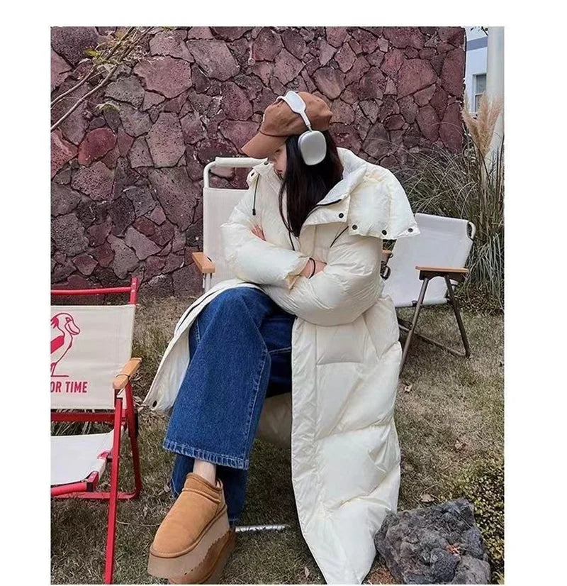 2024 New Warm Winter Puffer Jacket Hooded Long Women Parkas Thick Cotton Padded Windproof Overcoat Casual Loose Snow Wear Jaquet