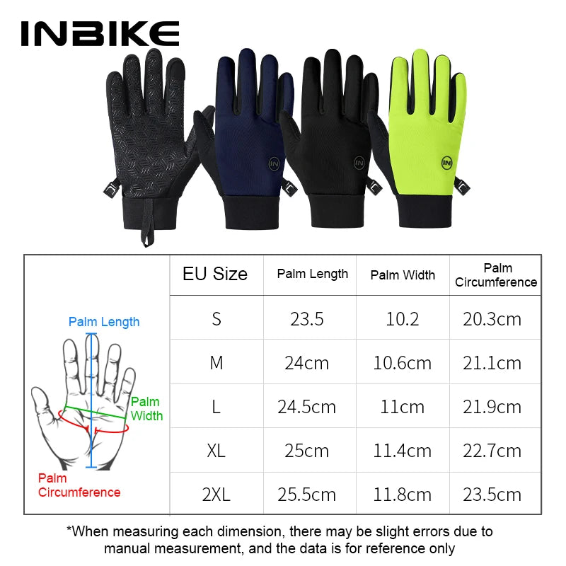 INBIKE Touchscreen Winter Gloves for Men Windproof Thermal Insulated Road Bike Cycling Gloves Man for Cold Weather E-Bike Riding