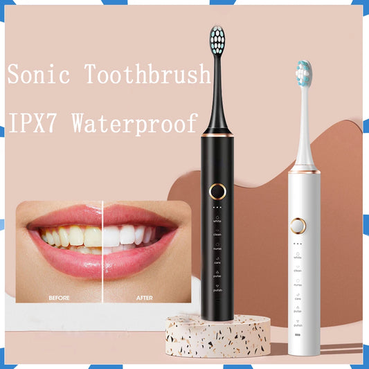 Sonic Electric Toothbrush IPX7 Waterproof Soft Bristle Cleaning Whitening Machine Remove Tartar Stains Oral Cleaning Adult USB