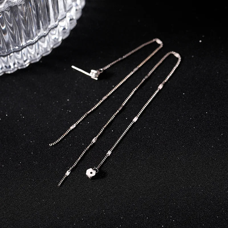 925 Sterling Silver Long Tassel Earrings for Women Temperament Ear Line Fine Jewelry Accessorie Party Gifts