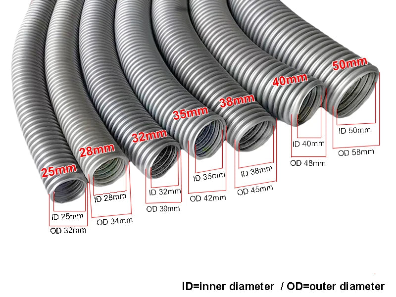 General  vacuum cleaners thread Hose  inner 25mm 28mm 32mm 35mm 38mm 40mm 50mm  bellows straws durable vacuum cleaner parts