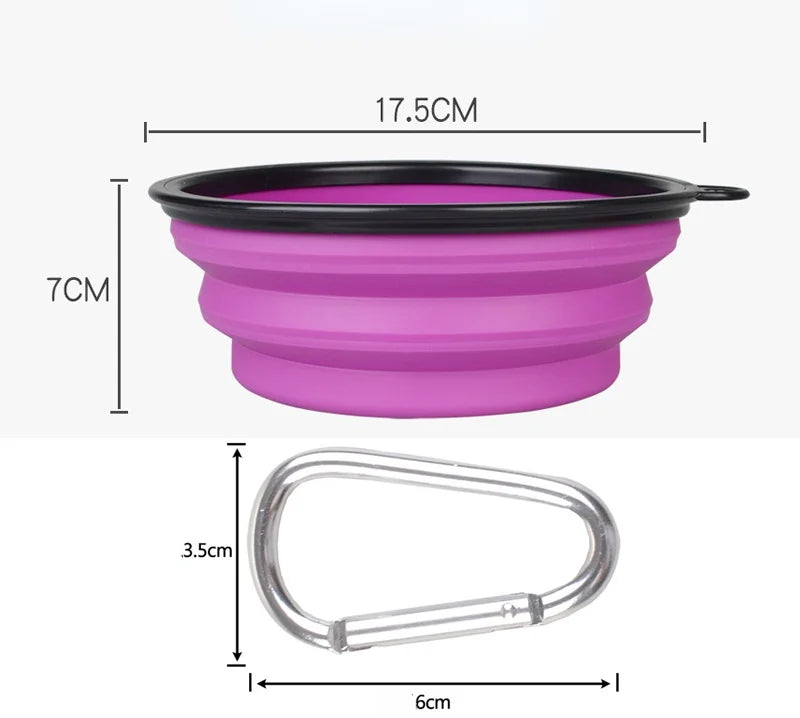 1000ml Large Collapsible Dog Pet Folding Silicone Bowl Outdoor Travel Portable Puppy Food Container Feeder Dish Bowl