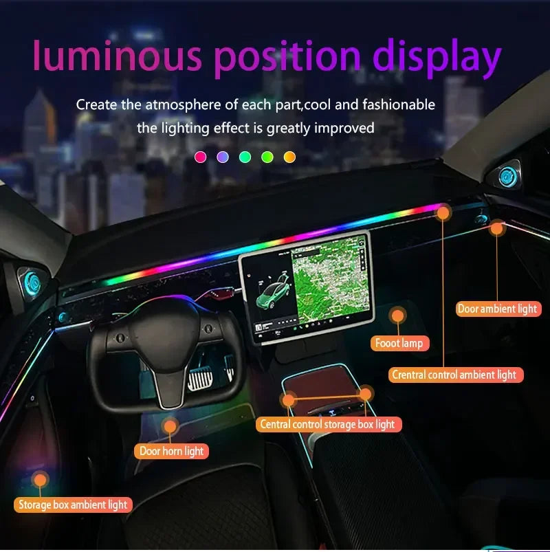 For Kia 64 Color RGB Symphony Car LED  Interior Ambient Light