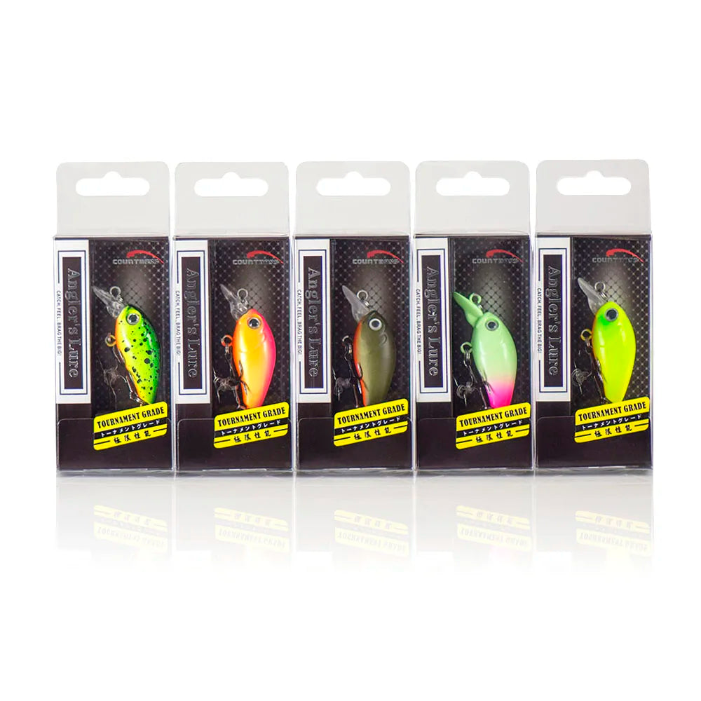 Plastic Hard Lures 36mm 1-3/8" 4.3g 1/8 oz. Sinking Crankbaits, Fishing Baits, Crankbait,  Wobblers, Plug, Freshwater Fish Lure