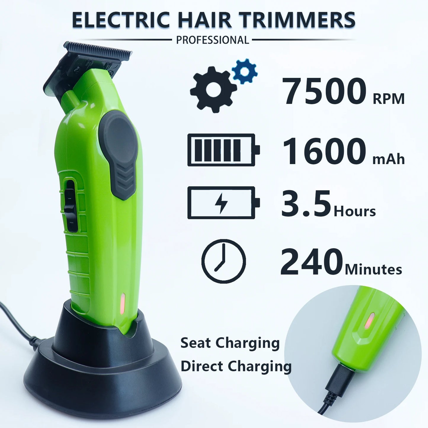 HClippers Professional Hair Trimmer Carving Gradient Styling Trimmering Hair Cutting Machine for Barber with USB Seating Charger