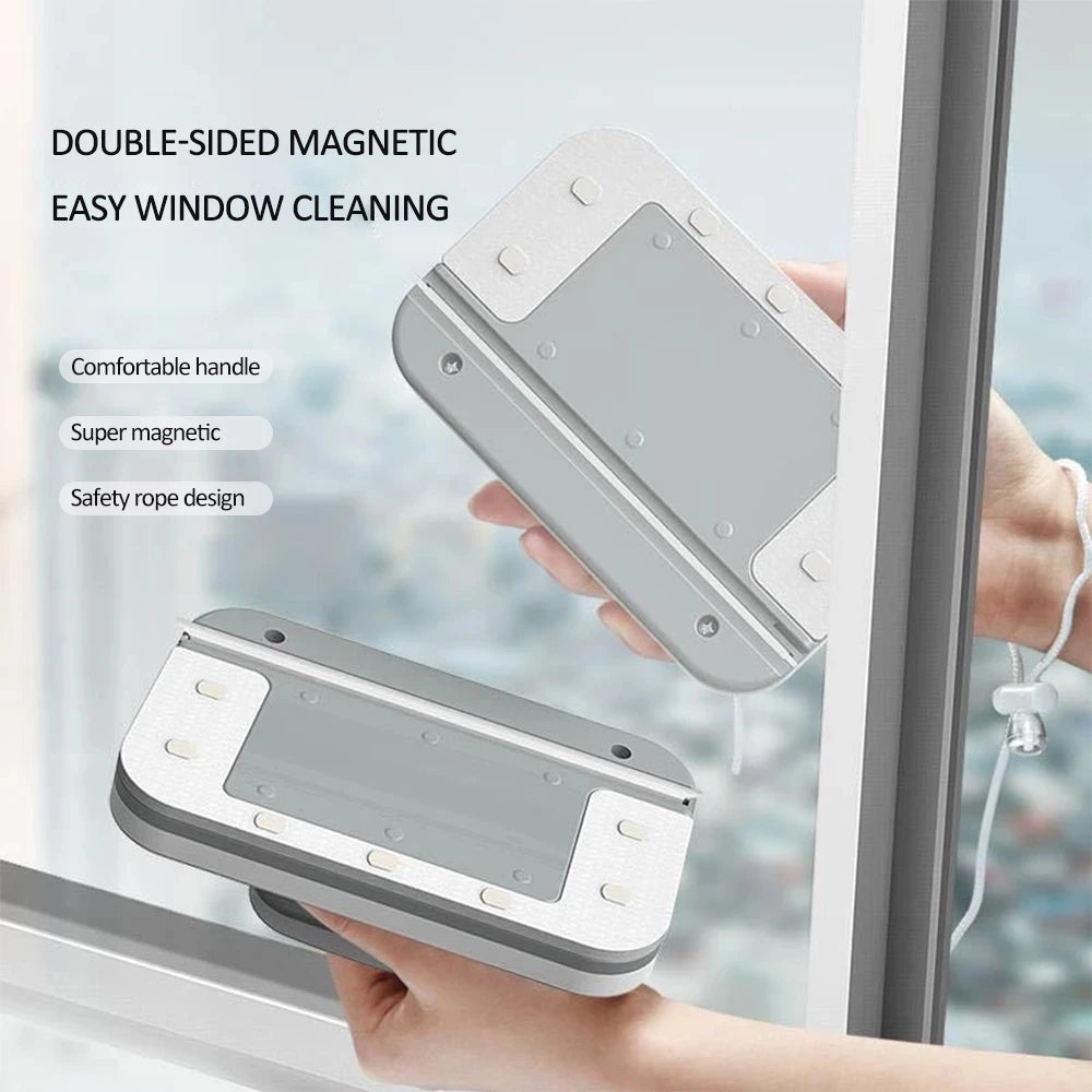 2024 NEW Magnetic Window Cleaner Brush Double-Side Automatic Water Discharge Wiper Glass Window Brush Cleaning Household Tools