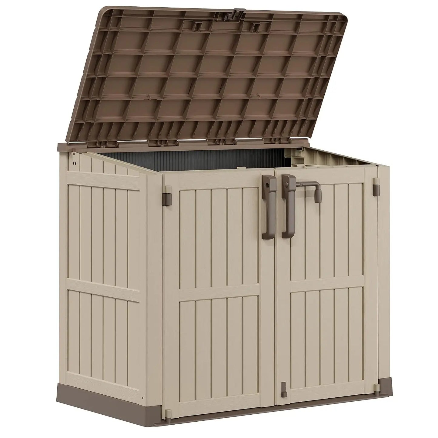 Outdoor Storage Cabinet 36 Cu Ft with Lockable Doors, Portable Horizontal Resin Storage Shed -Easy to Assemble,, Custom