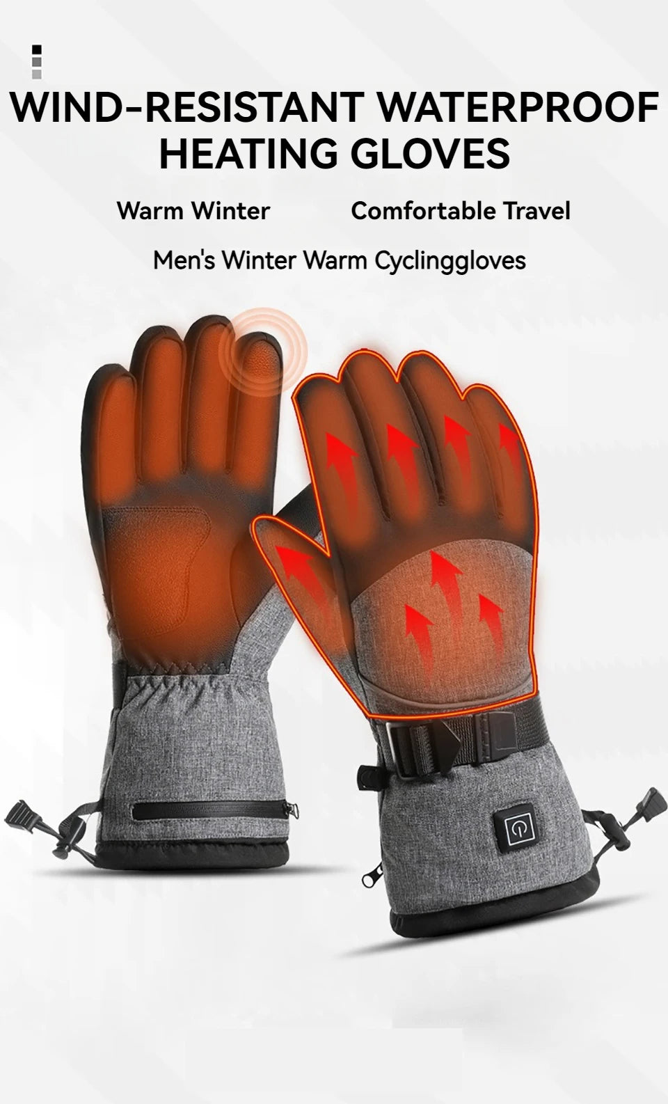 LOOGDEEL Heating Hand Warmer Electric Thermal Gloves Waterproof Snowboard Cycling Motorcycle Bicycle Ski Outdoor Winter Gloves