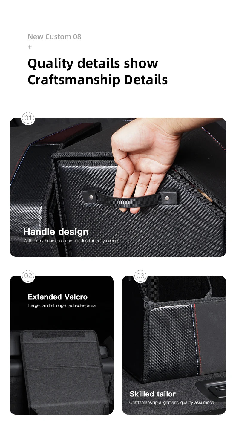 KIA Folding Car Trunk Organizer Box Storage Bag Tools Tidying For KIA EV6 Stinger RIO Sorento Picanto Ceed Borrego Syros K4 K5