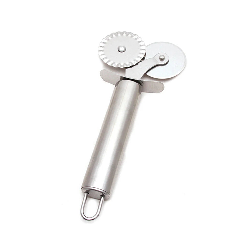 Pizza Cutter Round Double Wheel Roller Stainless Steel Kitchen Tool For Pastry Pasta