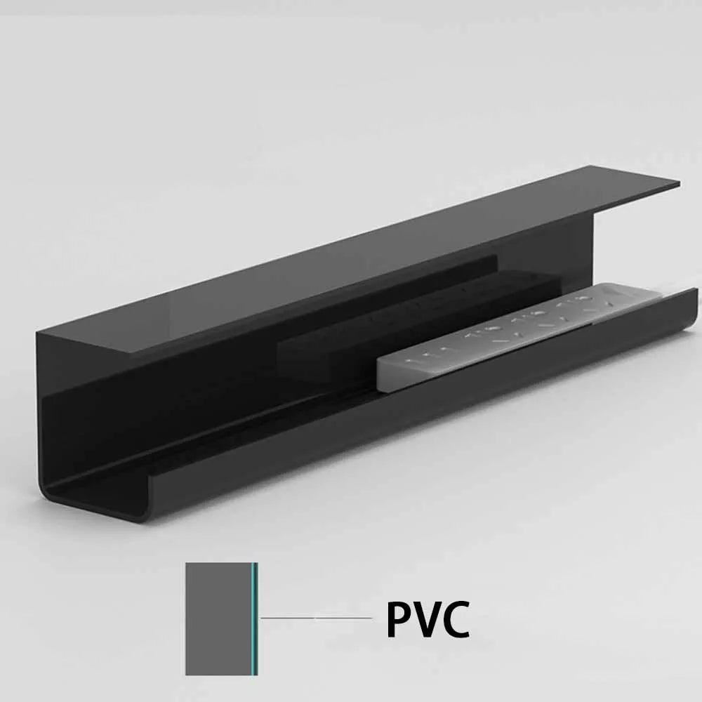 Cable Management Tray Office Wire Organizer Holder Cord Management Under Desk Cable Rack Flame Retardant Double-Sided Adhesive