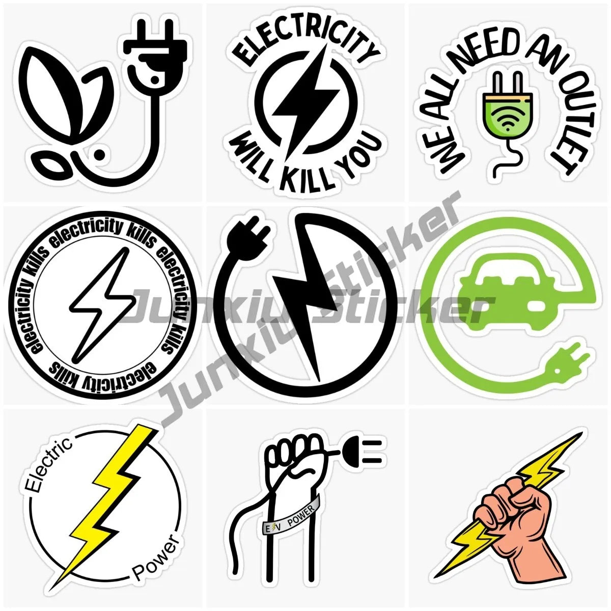 Electric Vehicles with Electric Signs, Charging Bicycles, Car Stickers, Refrigerators, Electrical Appliances, Etc. and Stickers