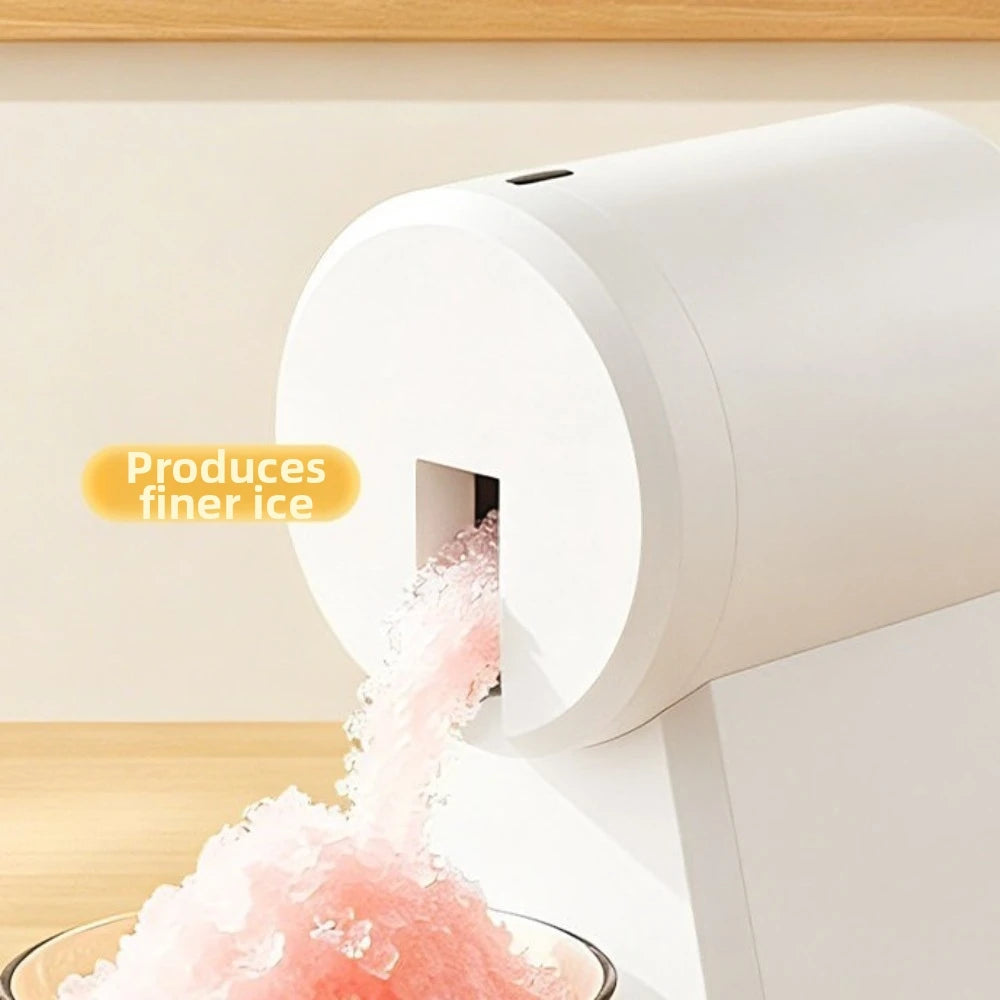 Portable Hand-Cranked Shaved Ice Machine with Ice Box Labor Saving Ice Crusher Plastic Smoothie Machine Street Stall